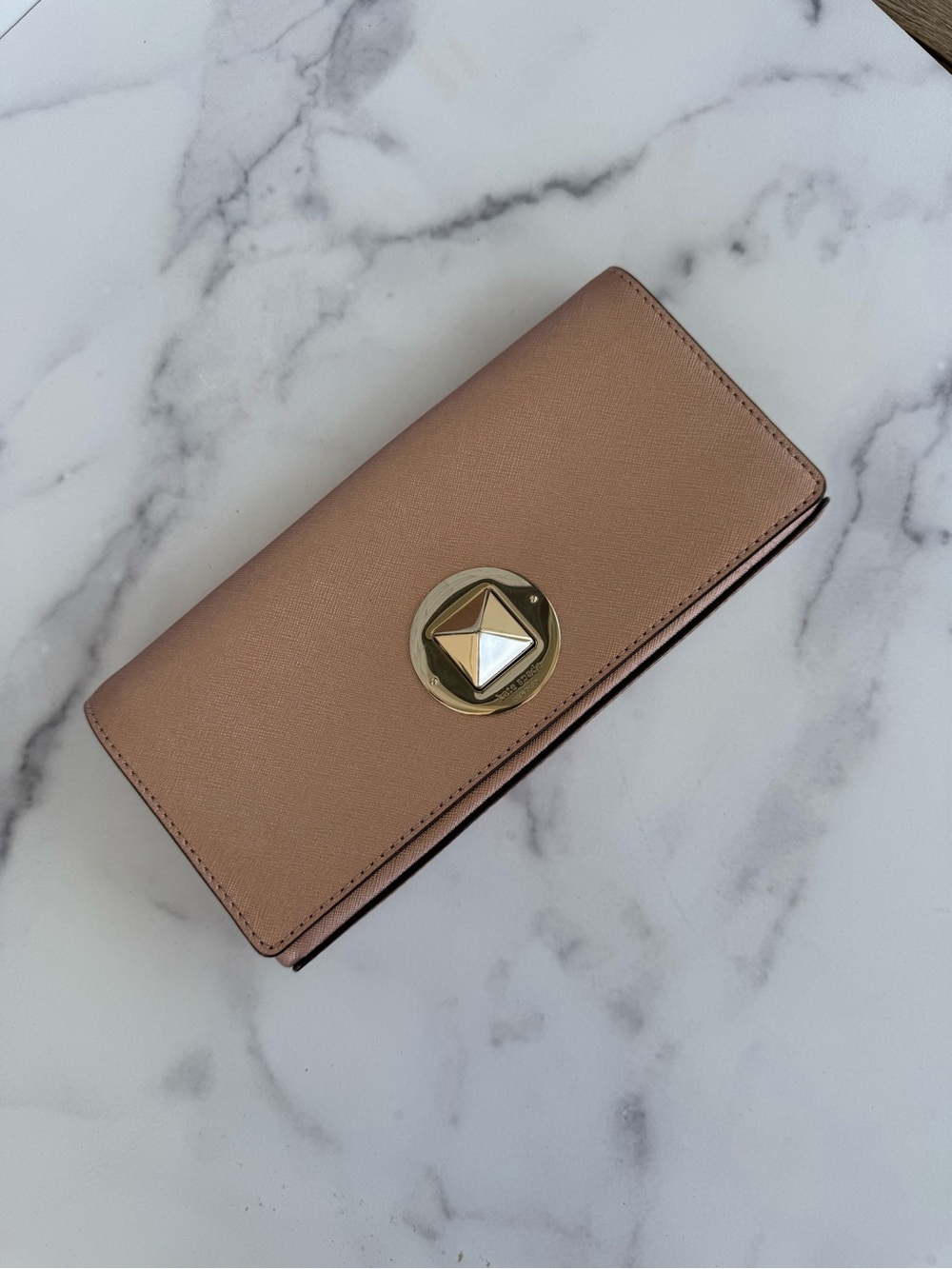 kate spade Blush Pink Clutch with Gold-Tone Turn Lock